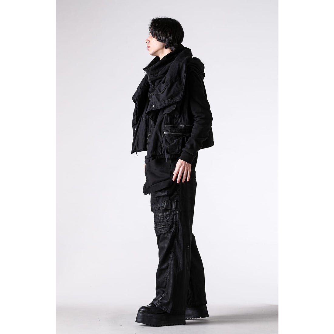 ユリウス JULIUS 10oz DENIM WIDE COATING PANTS （BLACK） -FASCINATE
