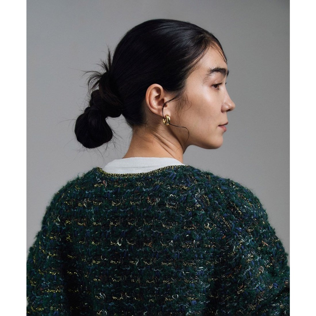 サロン アダム エ ロペ SALON adam et rope' ツイードニットVネック