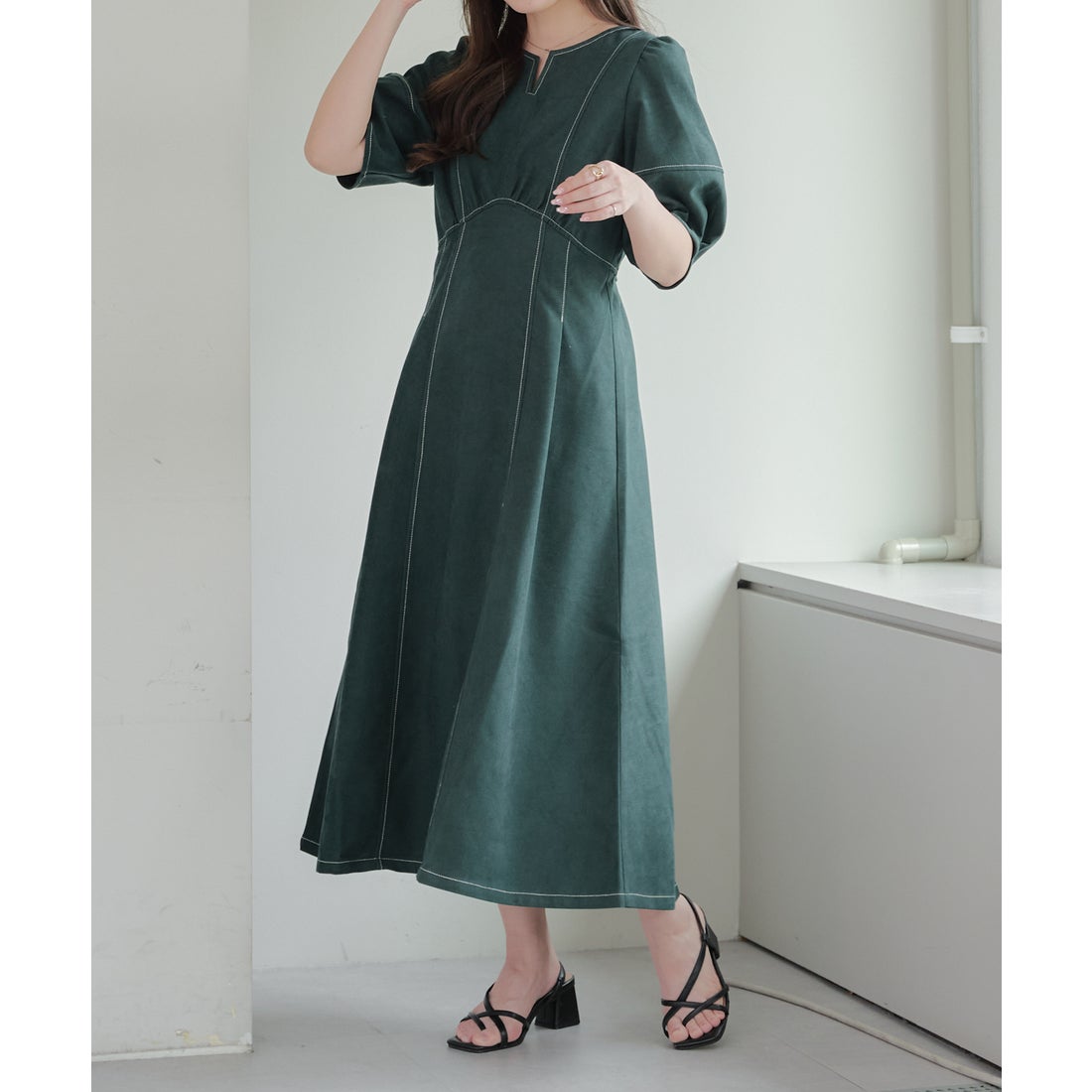 オリーブ デ オリーブ OLIVE des OLIVE 袖ボリュームOP ワンピ―ス