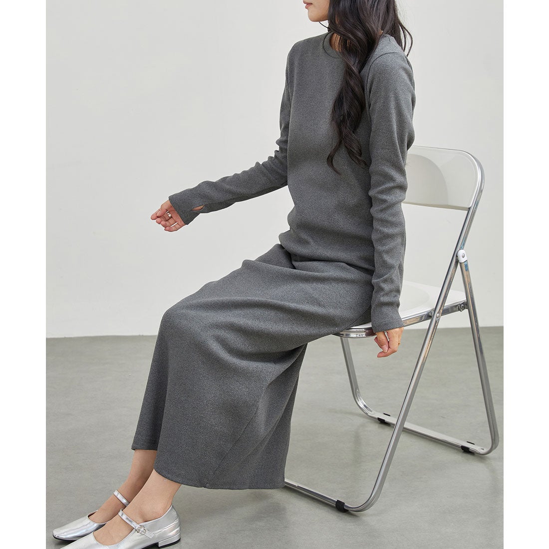 レースレディース Lace Ladies バックスリット マキシ丈 長袖 カット