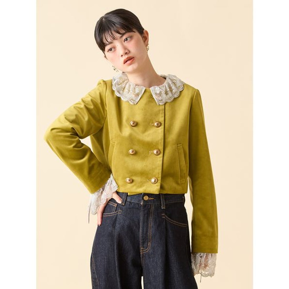 リリーブラウン LILY BROWN [L.B CANDY STOCK]スカラップビジュー