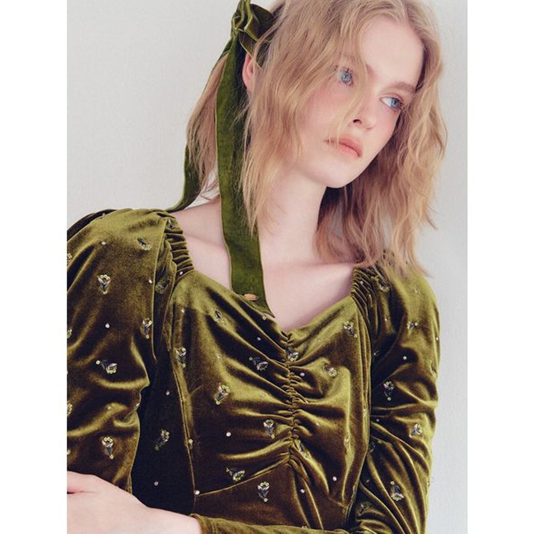 リリーブラウン LILY BROWN エンブロイダリーベロアワンピース （KKI