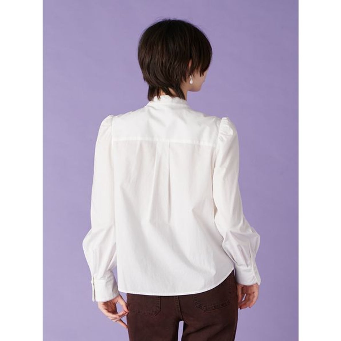 リリーブラウン LILY BROWN ボウタイフリルレースブラウス （WHT