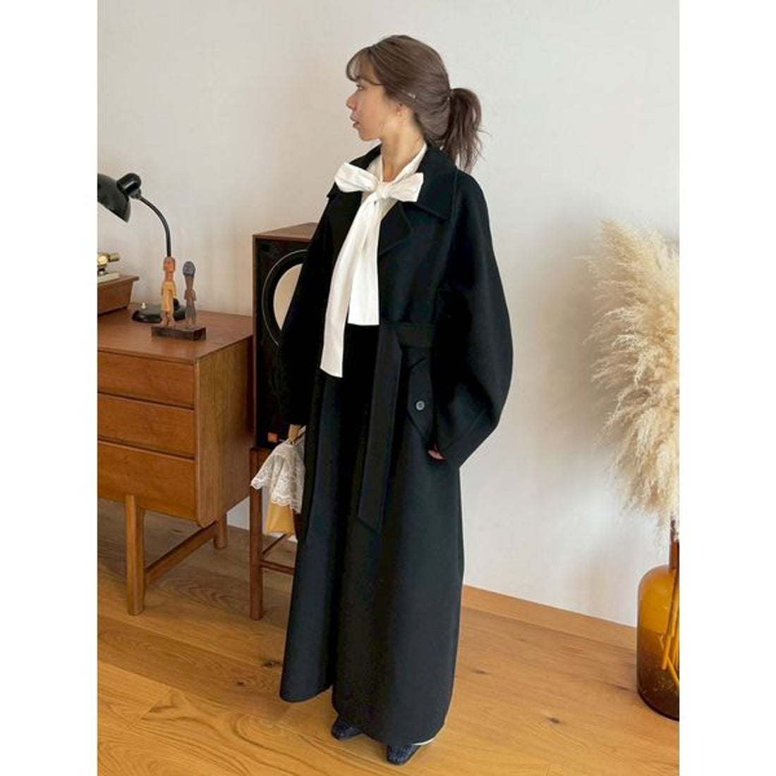 リリーブラウン LILY BROWN ステンカラーリバーコート （BLK