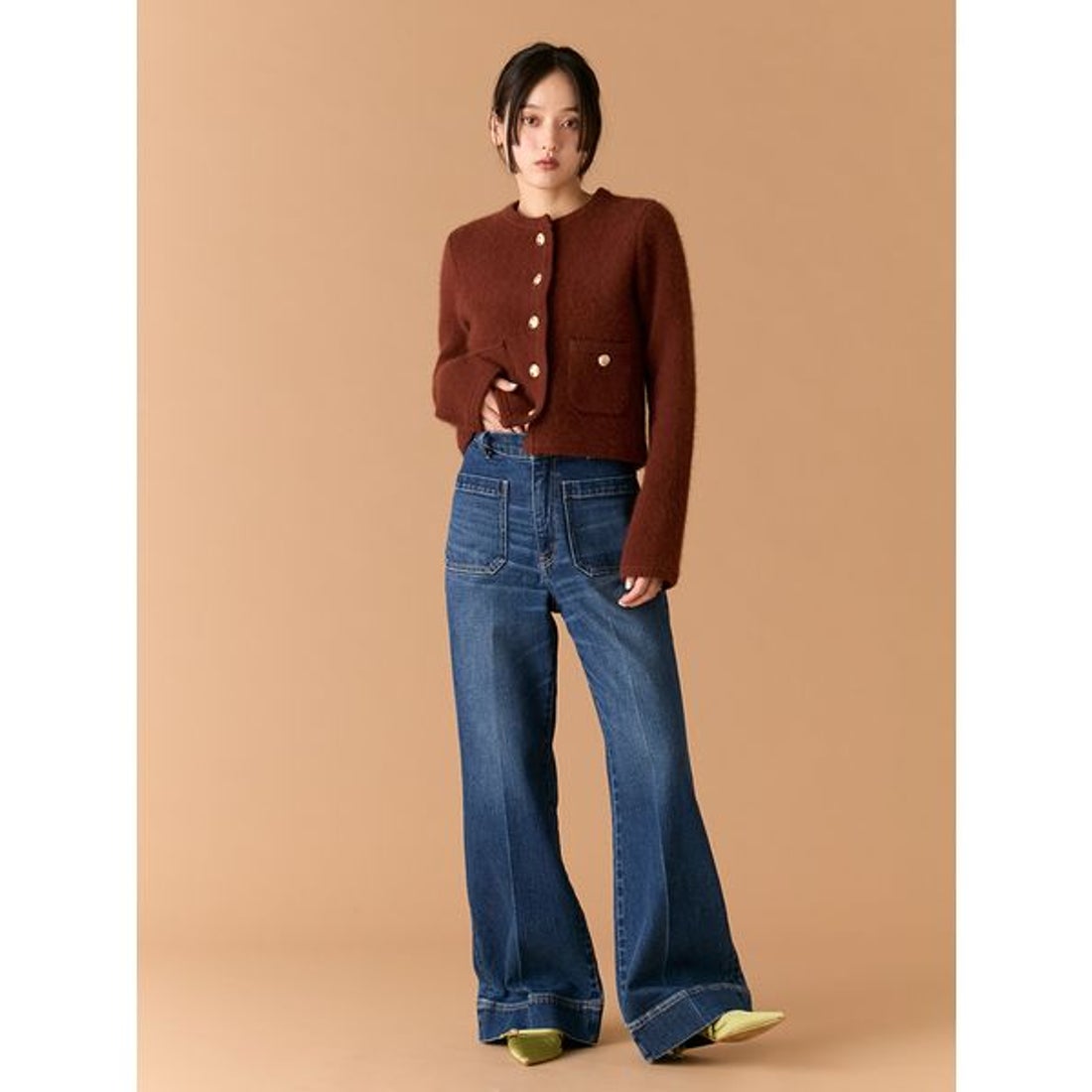 リリーブラウン LILY BROWN 【WEB限定カラー】金釦フォックスニット