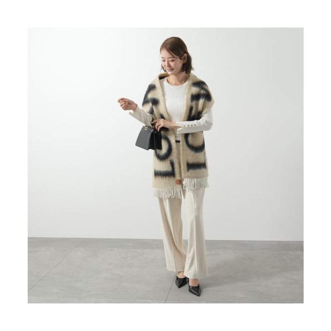ロエベ LOEWE LOEWE マフラー F811257X03 モヘア ウール ロゴ