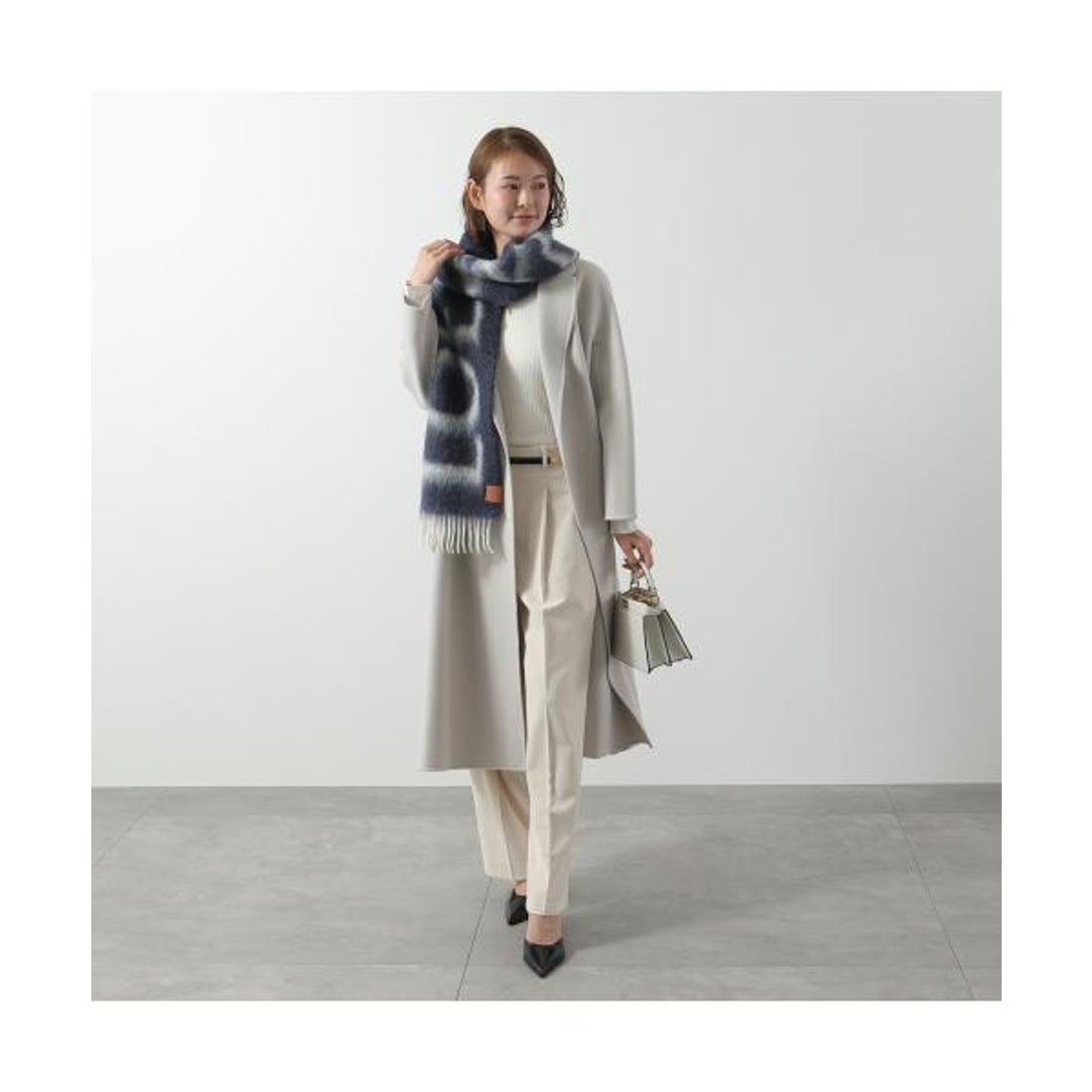ロエベ LOEWE LOEWE マフラー F811257X03 モヘア ウール ロゴ