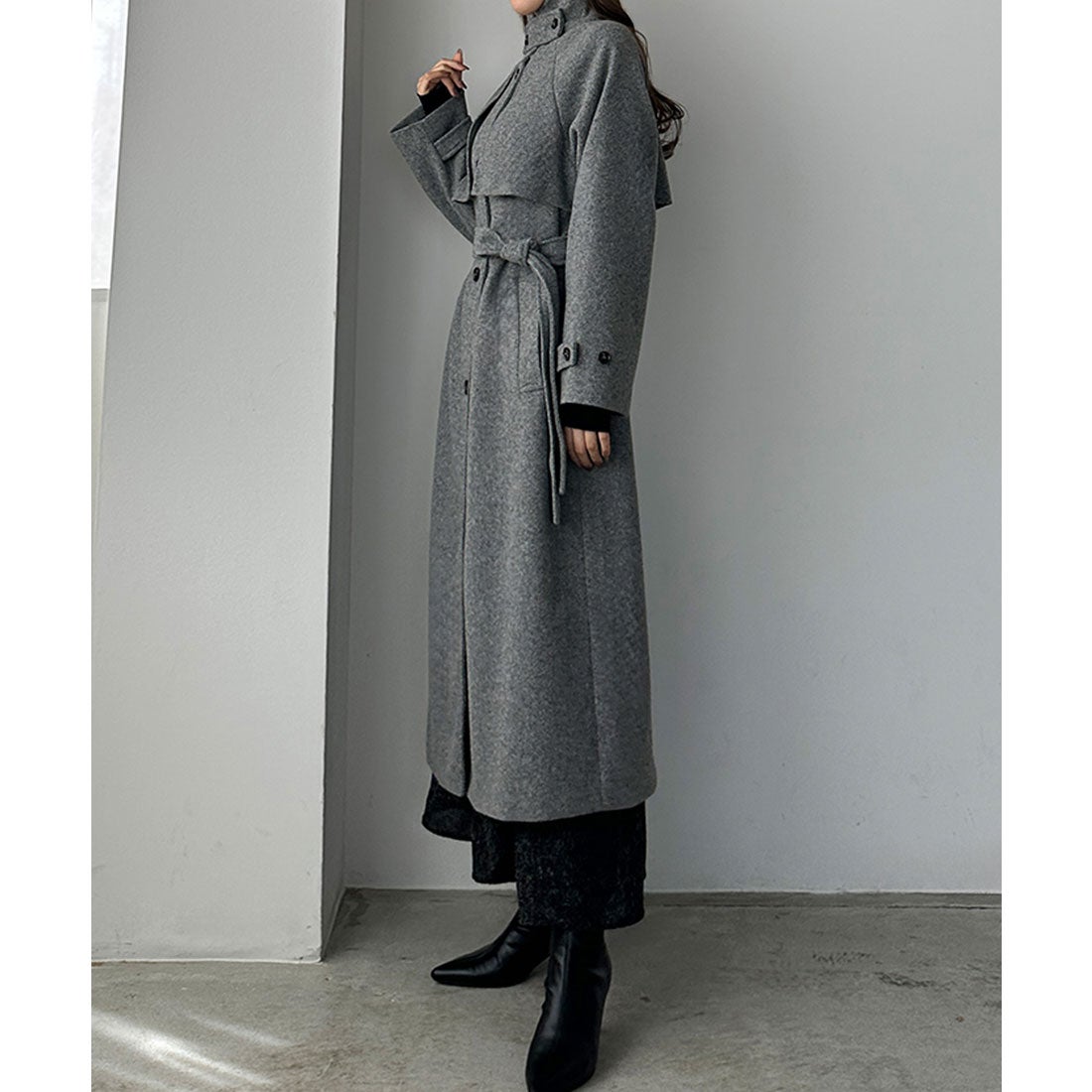 ルエレ Louere Louere 2wayステンカラーロングコート （ダークグレー