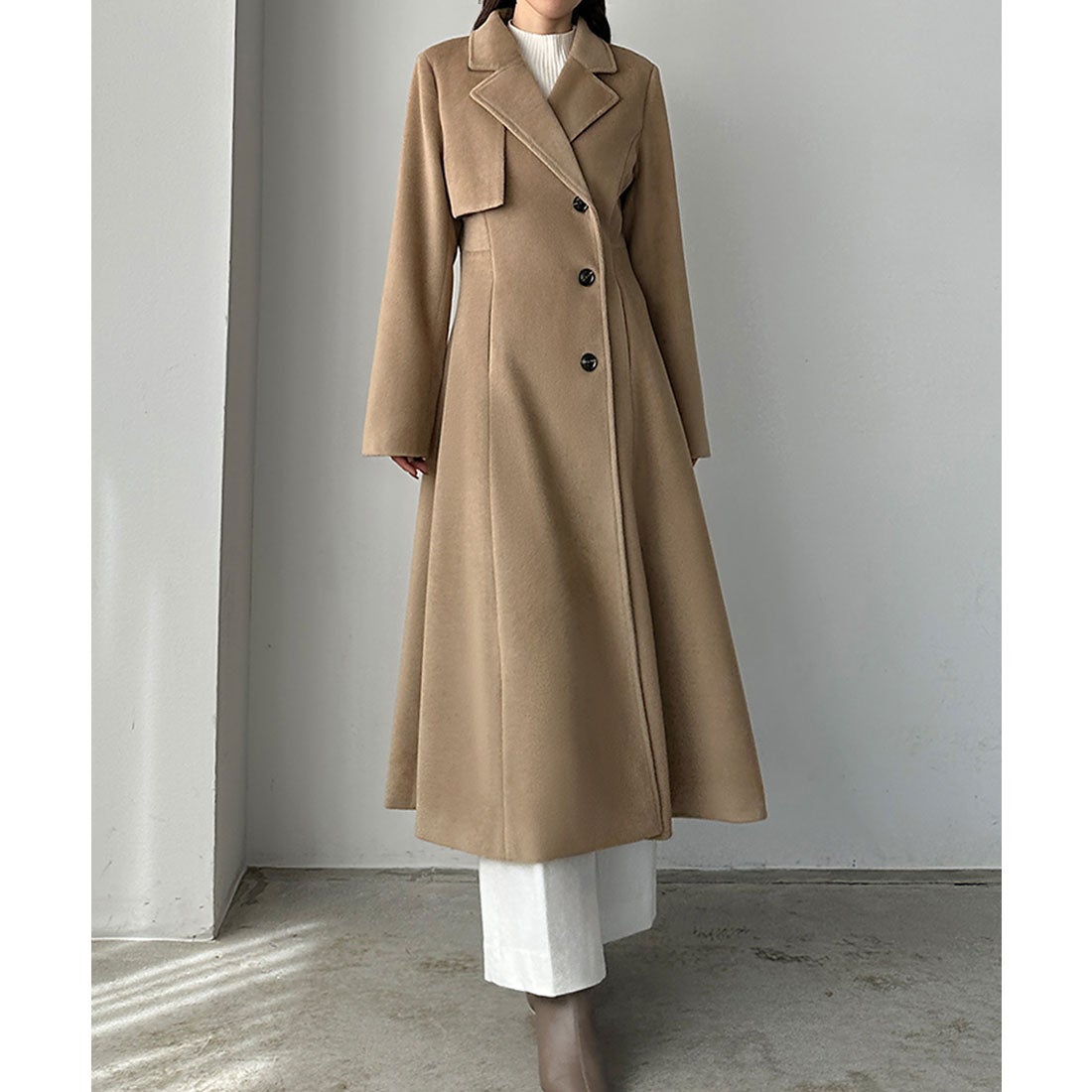 ルエレ Louere Louere ウエストシェイプフレアチェスターコート