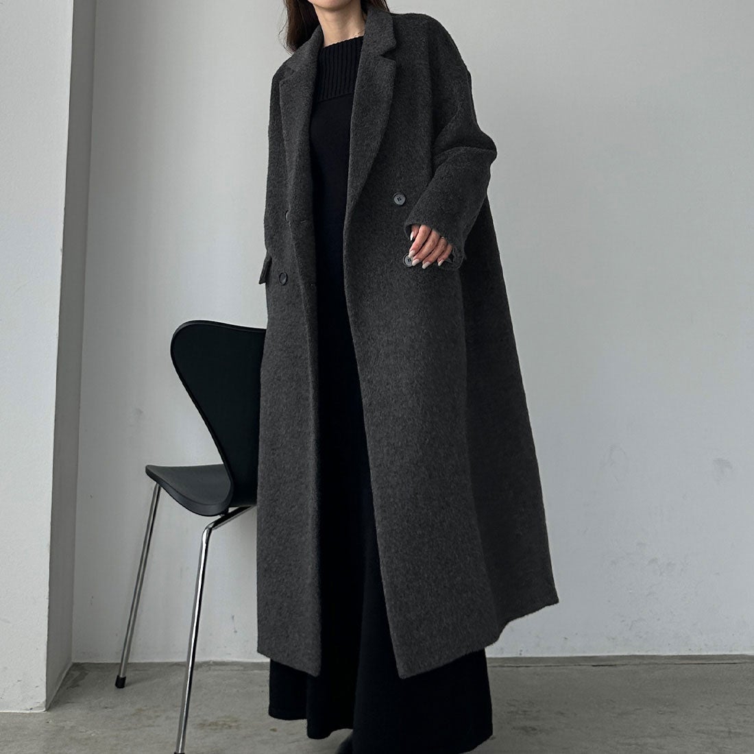 ルエレ Louere Louere ダブルロングシャギーチェスターコート