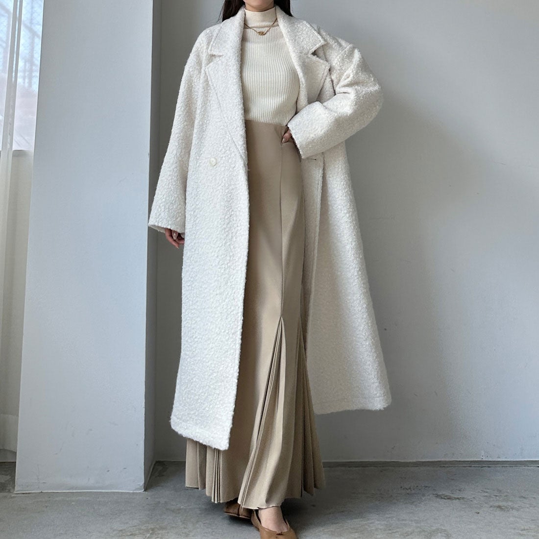 ルエレ Louere Louere ループツイードチェスターロングコート