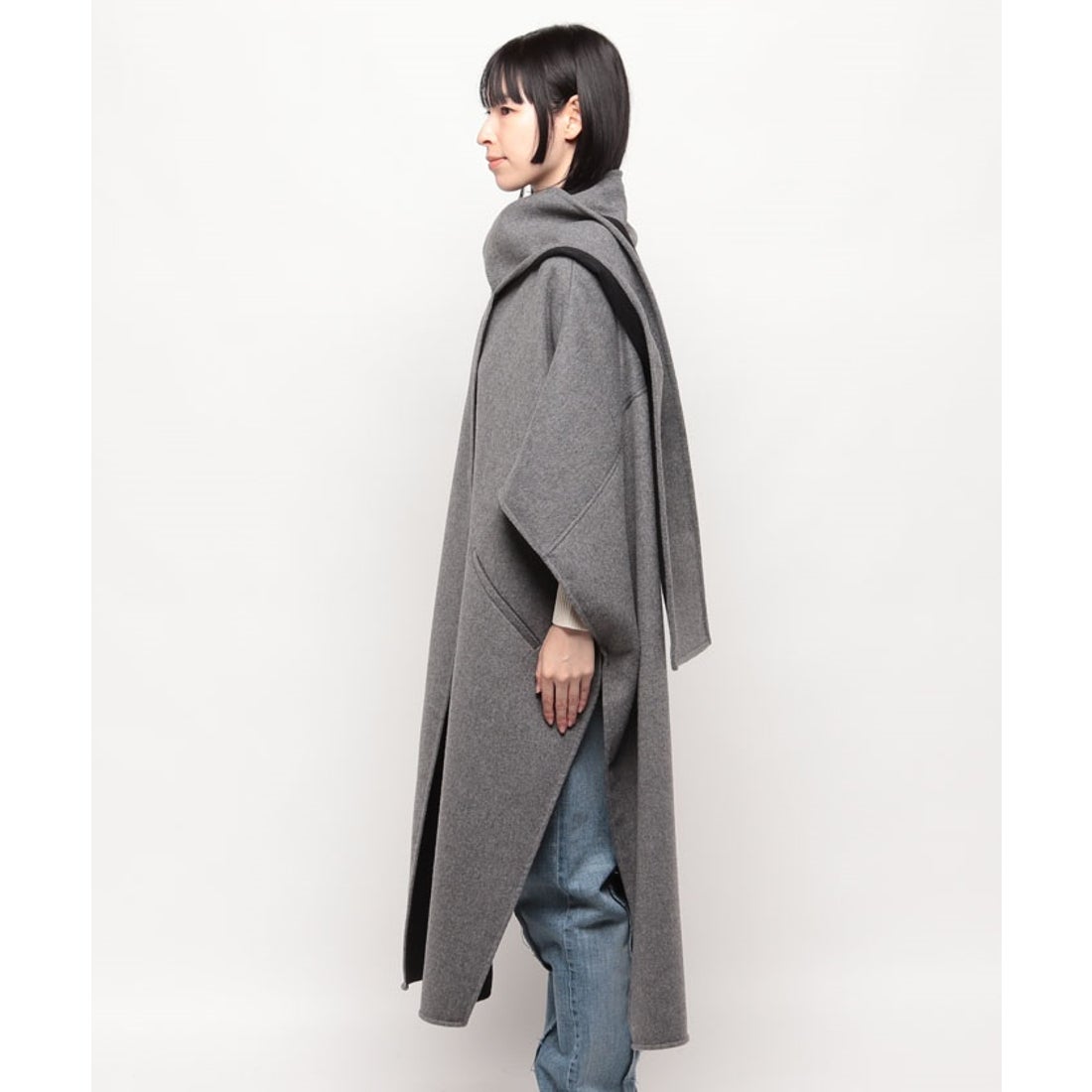 ミス ジェイ MISS J ポンチョ風コート （ネイビー） -【公式】ラピーヌ
