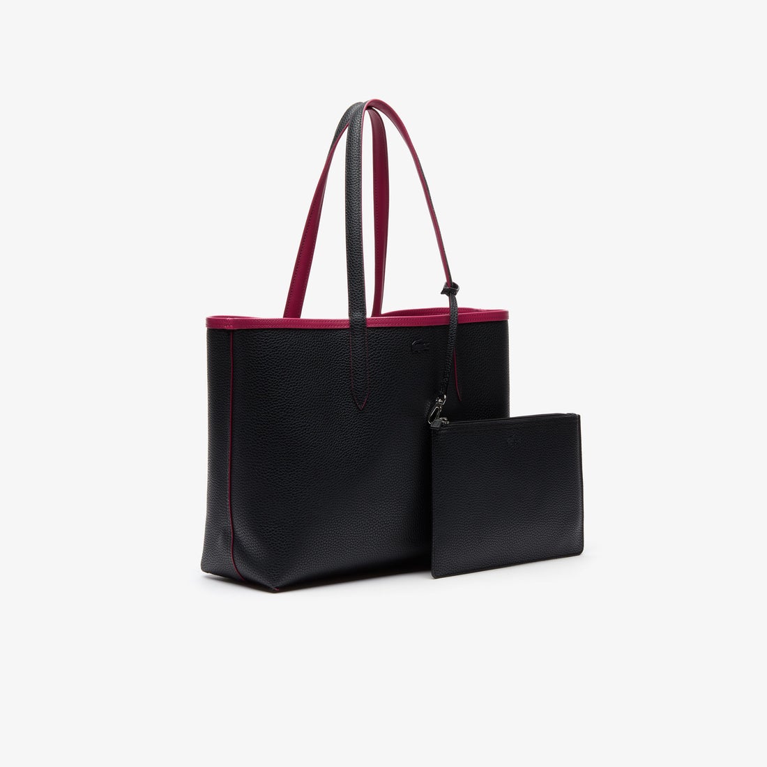 ラコステ LACOSTE ANNA リバーシブル トートバッグ （ピンク×ブラック