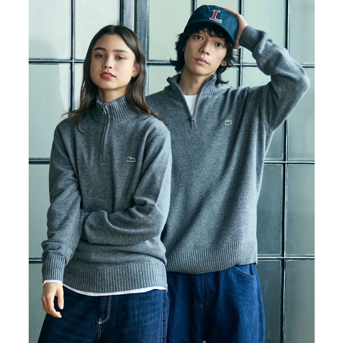 ラコステ LACOSTE ハイネックハーフジップ ウールニットセーター