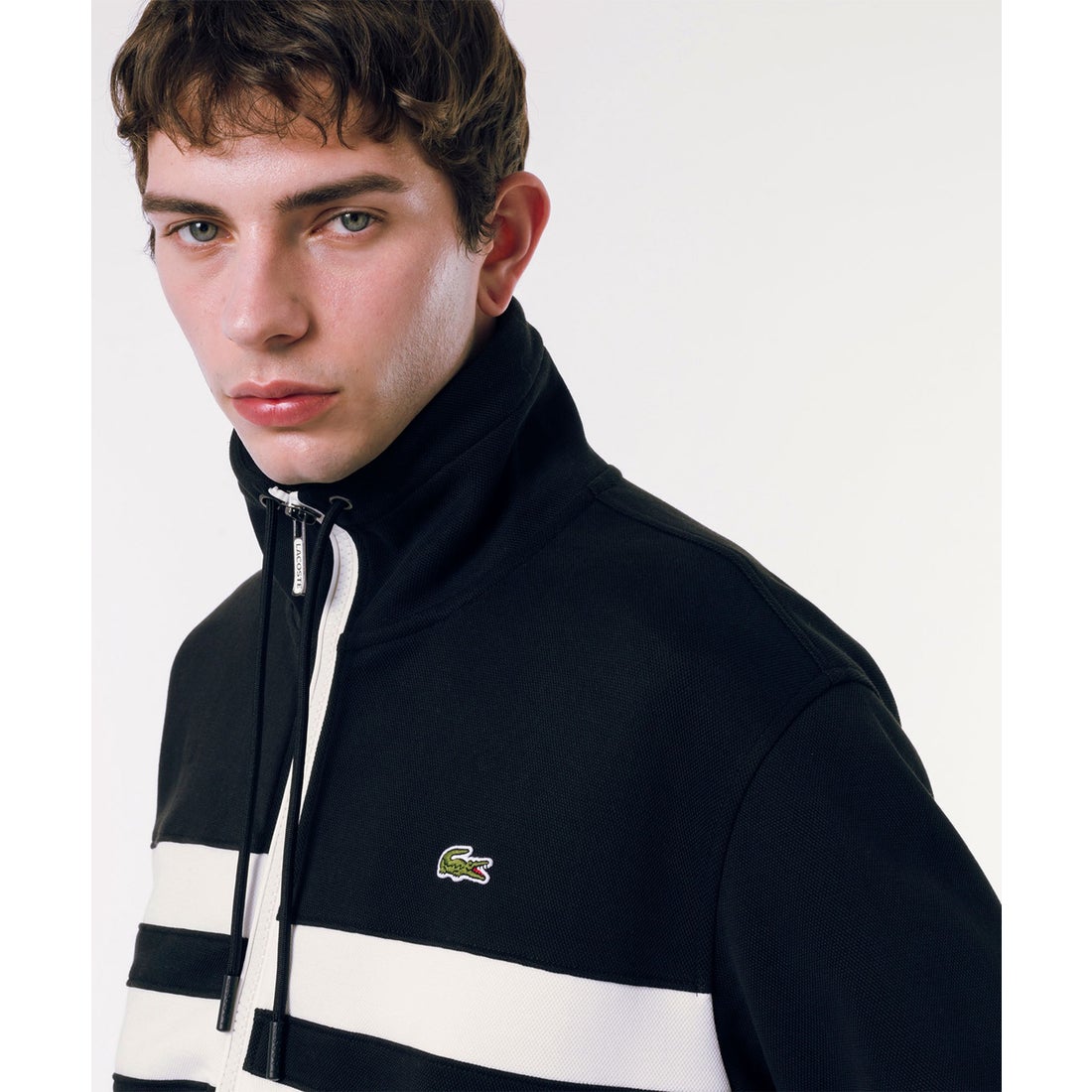 ラコステ LACOSTE アシンメトリーボーダーハイネックジャケット