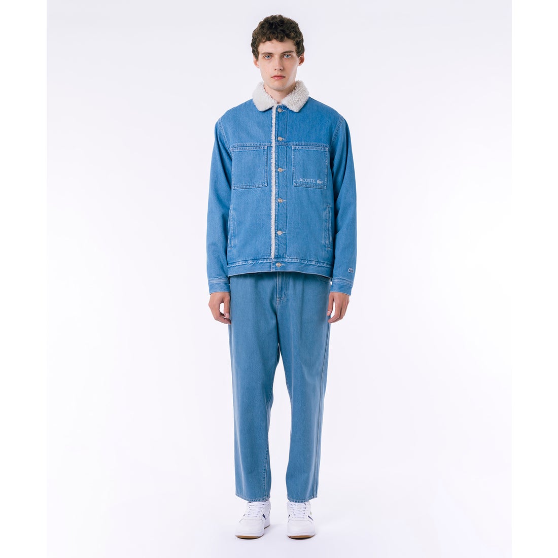 ラコステ LACOSTE ボアライニングデニムジャケット（ブラック