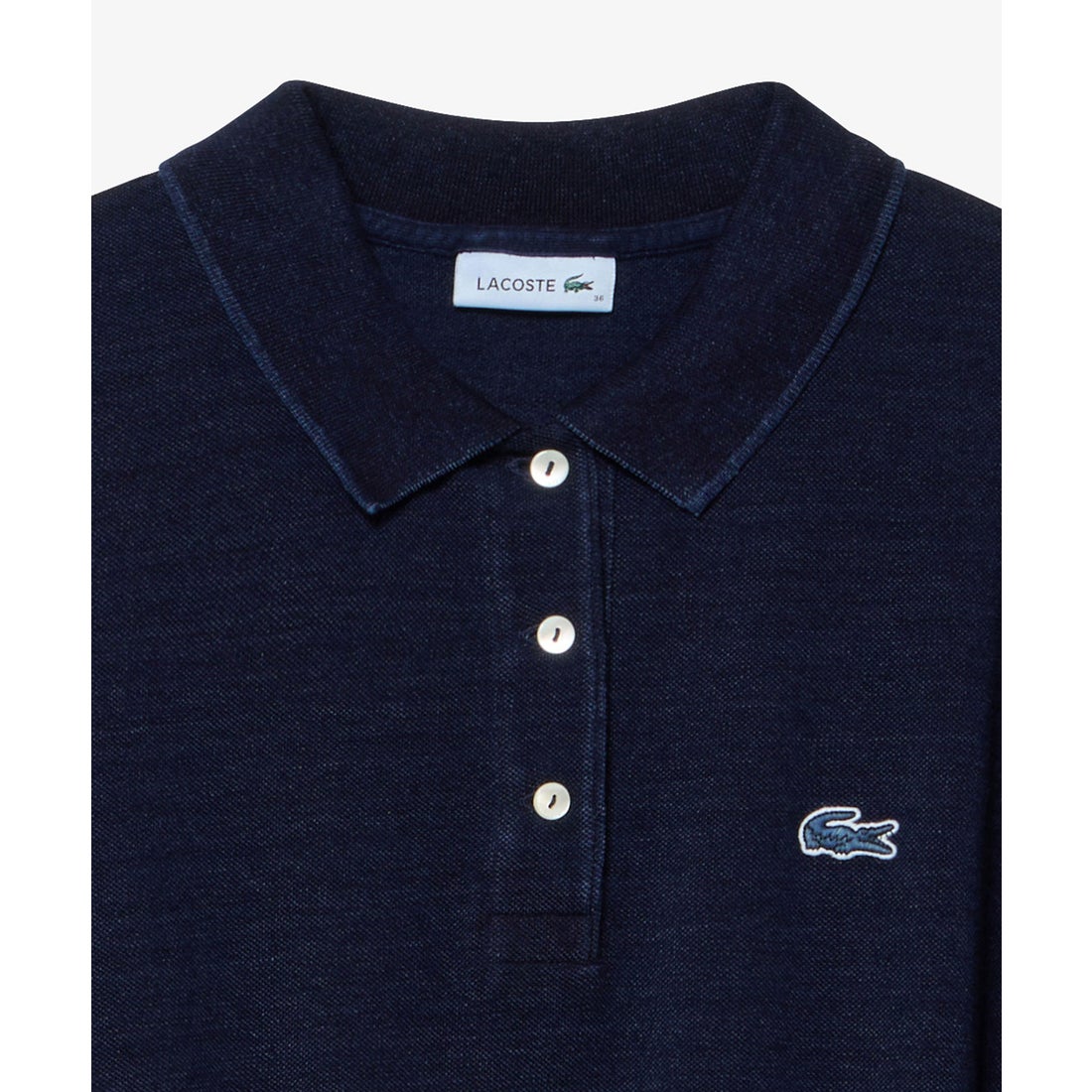 ラコステ LACOSTE インディゴ 鹿の子ポロドレス ワンピース （ダーク