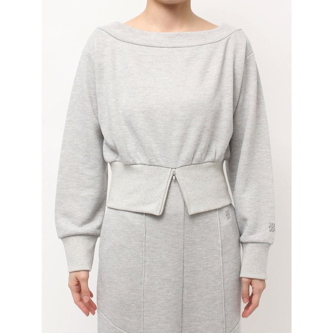 ラグナムーン LAGUNAMOON ウエストZIPラメスウェットプルオーバー