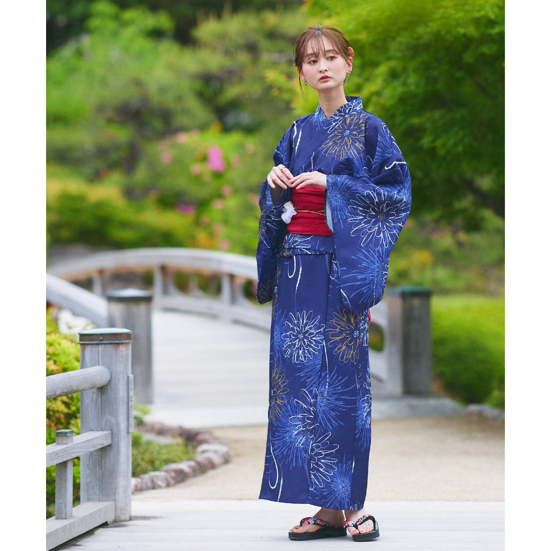 アドティエ ad thie 3点セット 花火柄セパレート2WAY浴衣セット