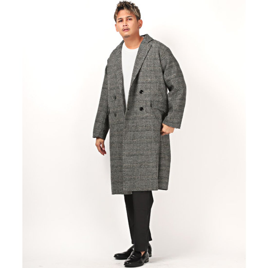 ラグスタイル LUXSTYLE ウールダブルブレストチェスターコート