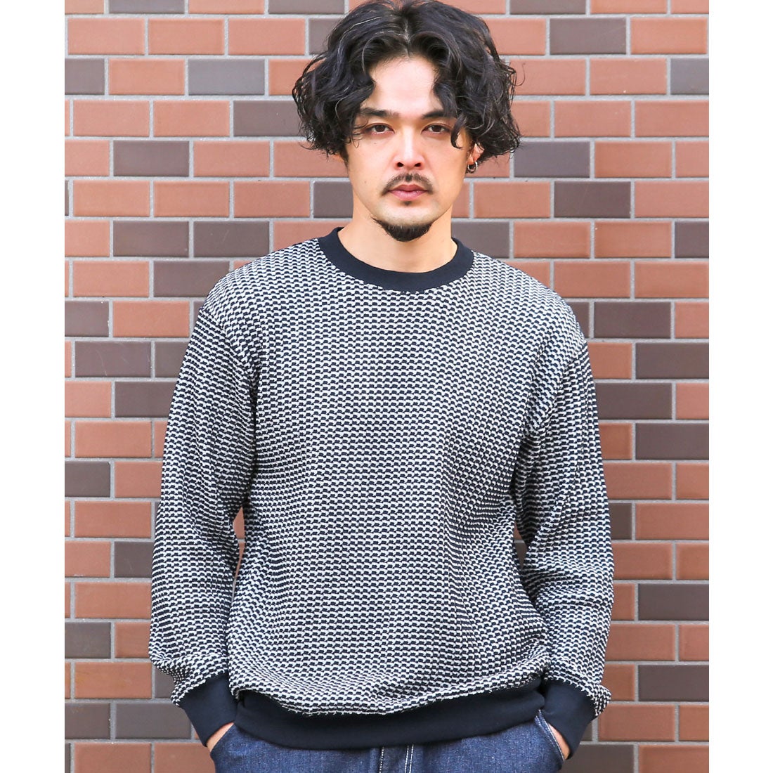 ラグスタイル LUXSTYLE ツートンカラーワッフルロンT/長袖Tシャツ