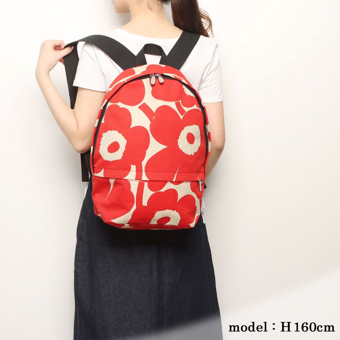 マリメッコ marimekko Enni Pieni Unikko Backpack （Beige/Red） -靴