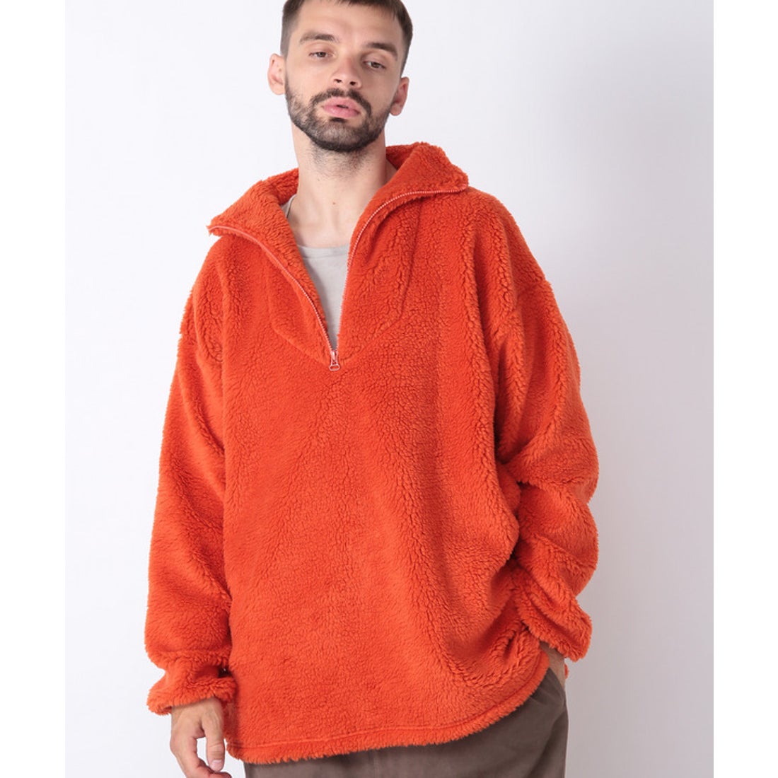 フューズ FUSE トスカーナボアフリースハーフジップ （オレンジ