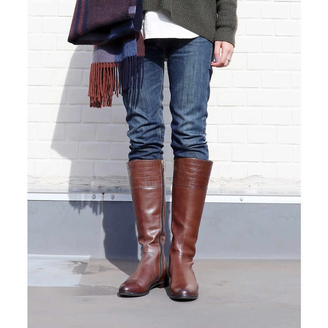 ロングブーツ 21442 （ダークブラウン） -モードカオリ MODE KAORI