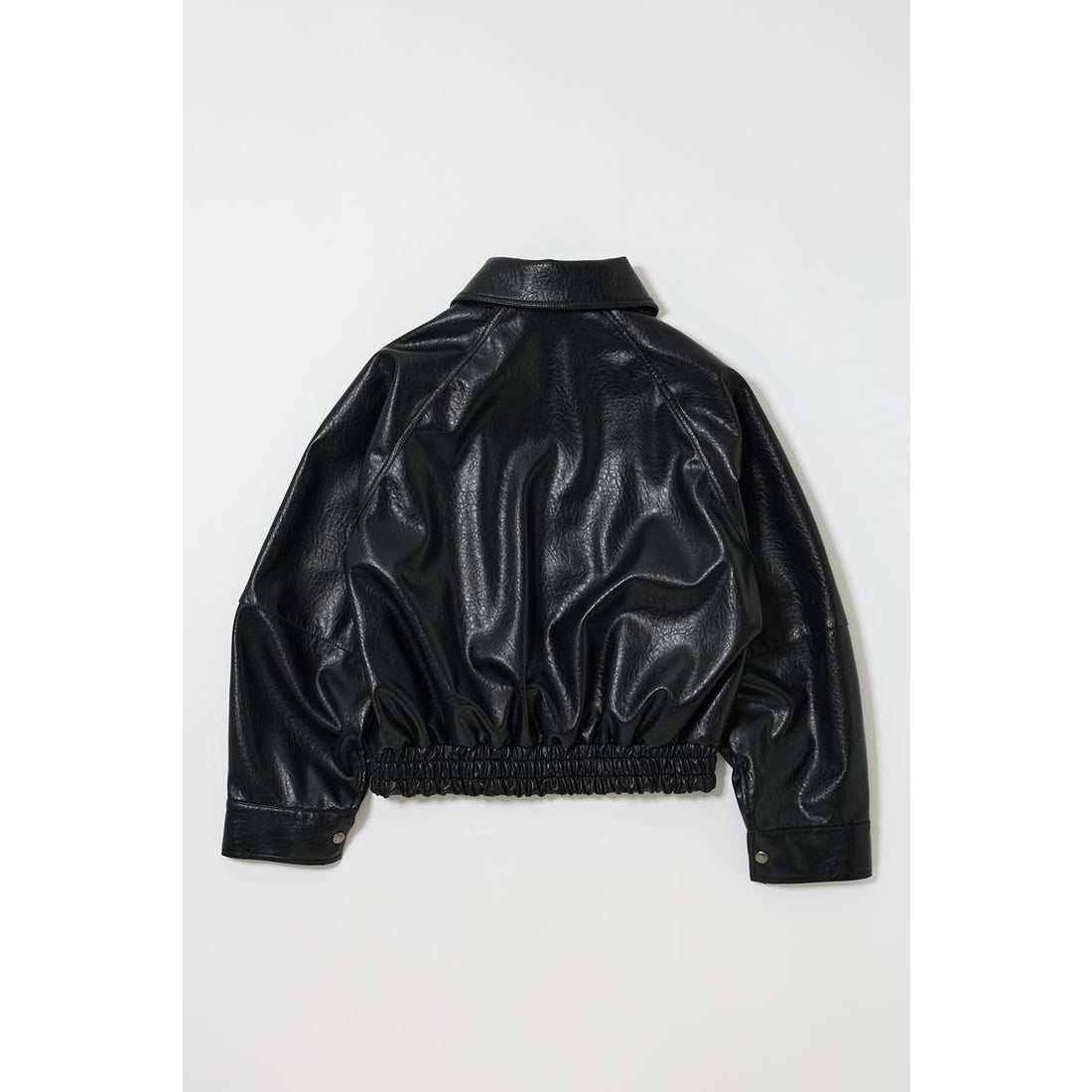 MOUSSY F/LEATHER GATHER ブルゾン BLK -ファッション通販 FASHION WALKER