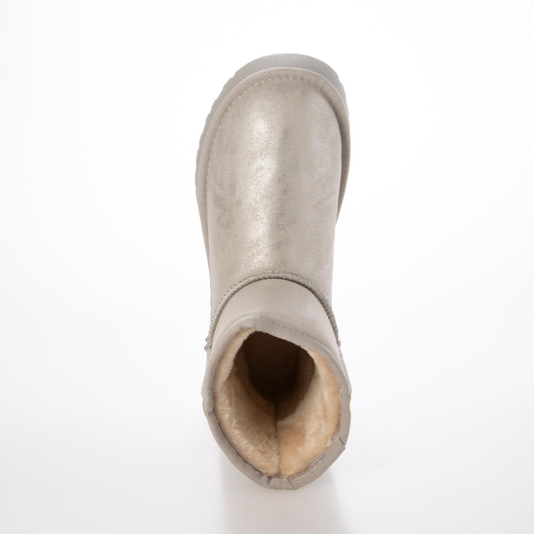 モズ moz メタリックカラームートンブーツ （シルバー） -靴