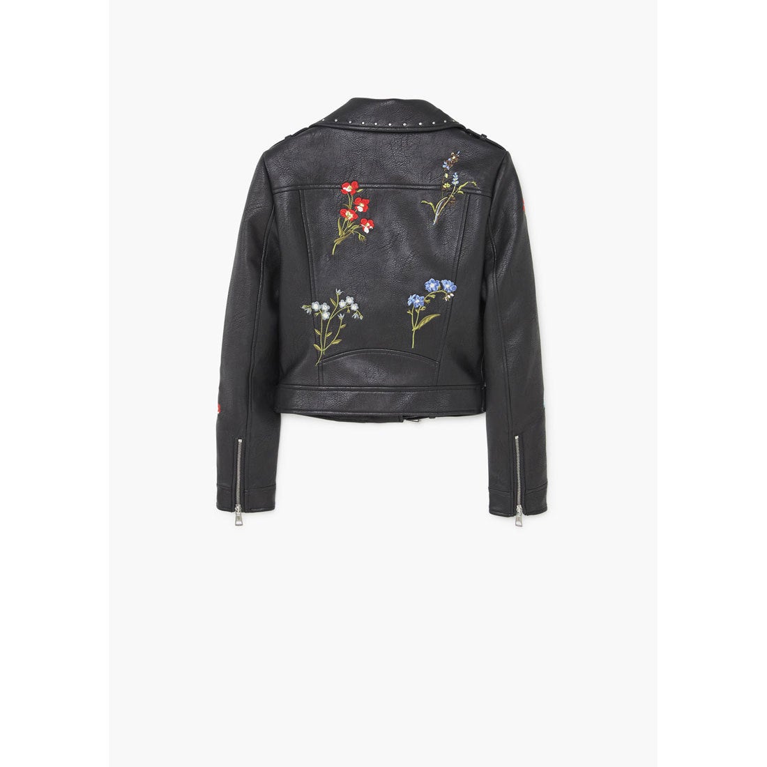 刺繍入りライダースジャケット （ブラック） -MANGO - マンゴ公式