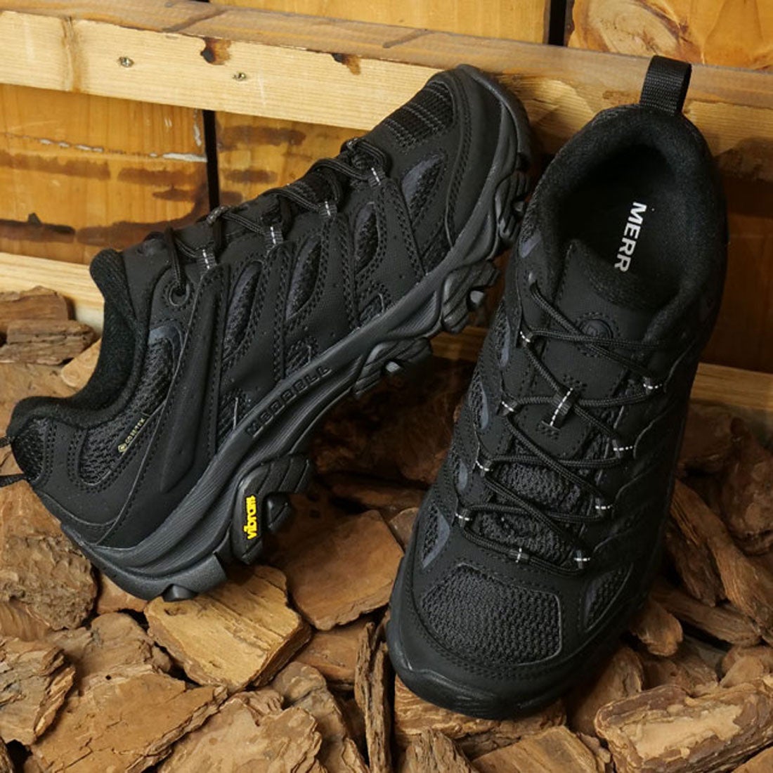 メレル MERRELL W MOAB 3 SYNTHETIC GORE-TEX BLACK/BLACK [J500426