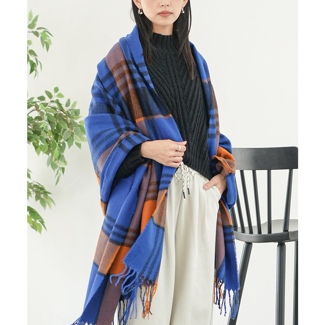 ミリアンデニ mili an deni 大判チェックストール 大判 ストール