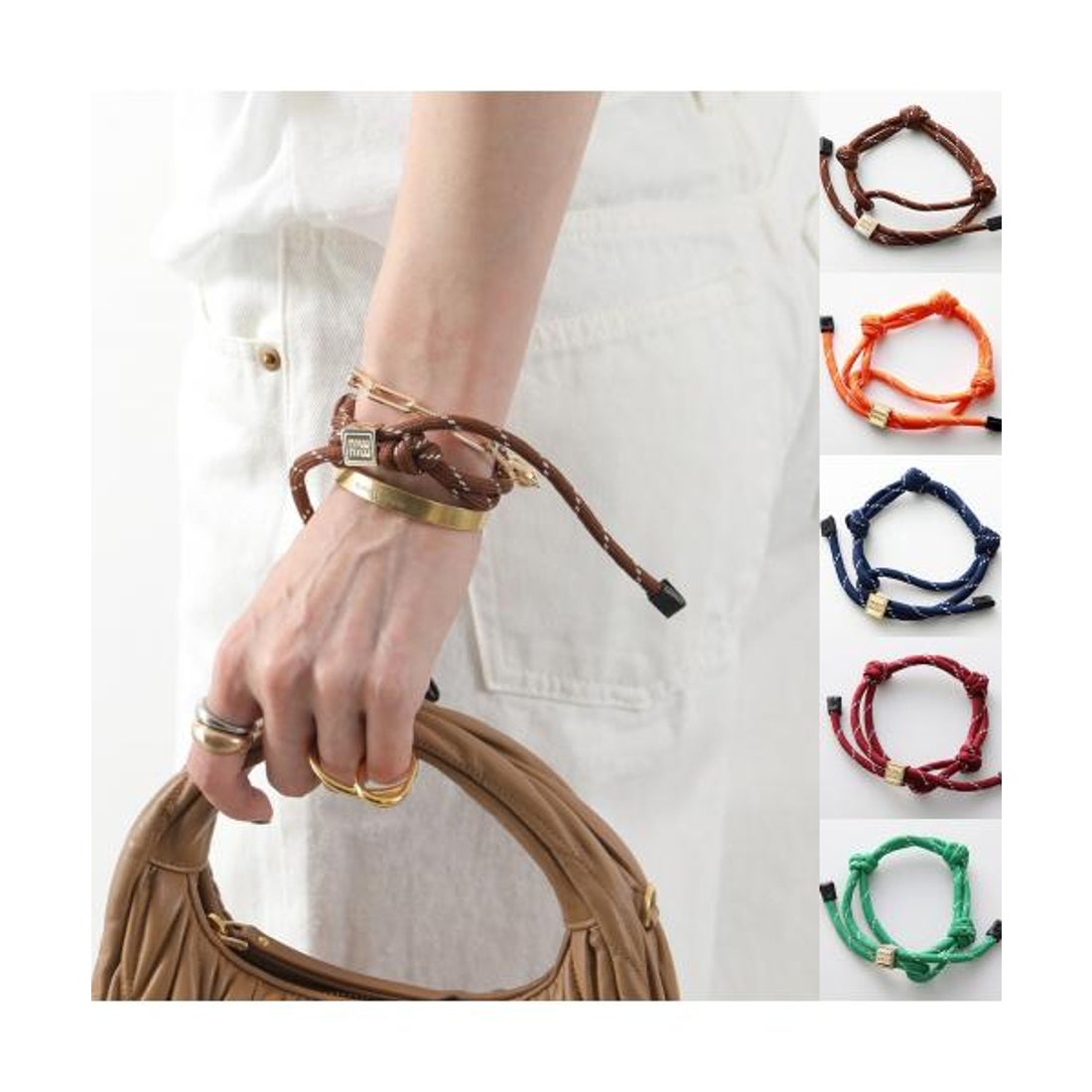 ミュウミュウ Miu Miu MIUMIU ブレスレット 5IB538 3L74 コード