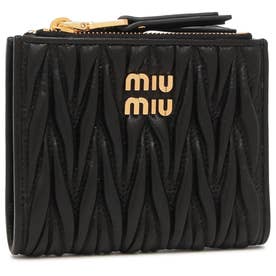ミュウミュウ Miu Miu 二つ折り財布 マテラッセ ブラック ゴールド