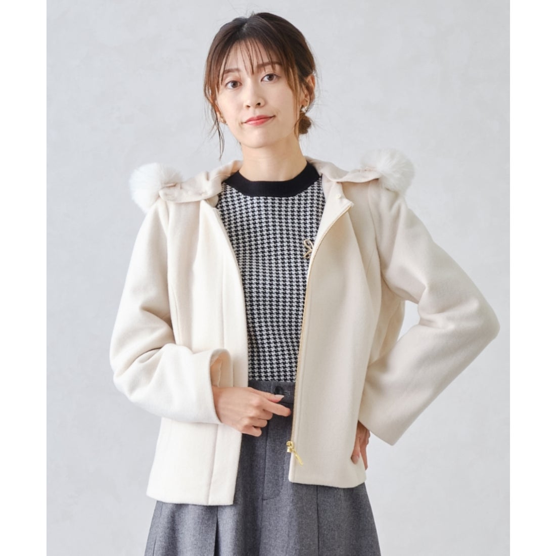 ミッシュマッシュ MISCH MASCH □2024秋冬新作□フードファー付き