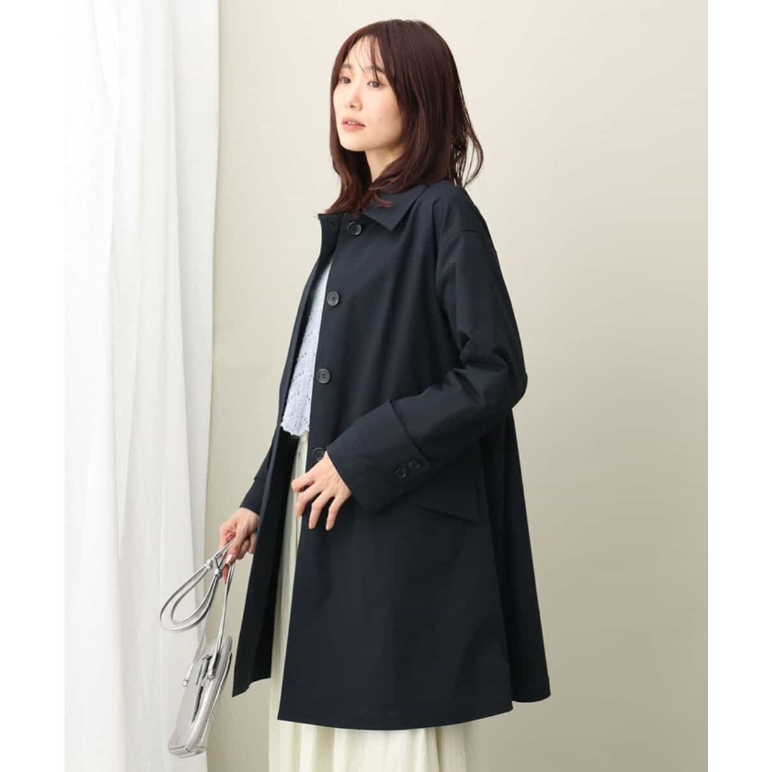 エムケー ミッシェルクラン MK MICHEL KLEIN ミドル丈ステンカラー