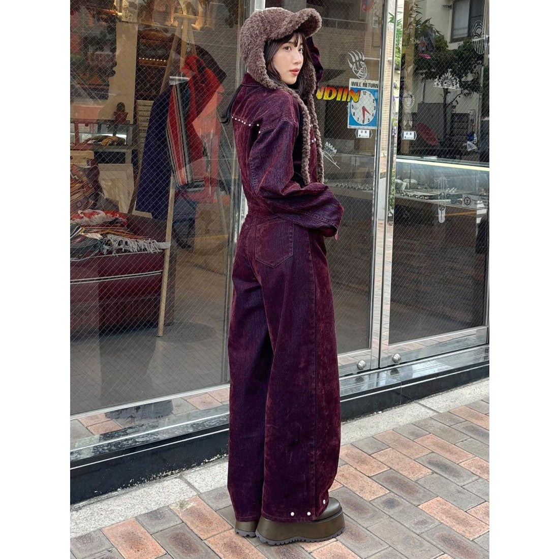 ムルーア MURUA フロッキーバレルレッグデニム【セット販売対象