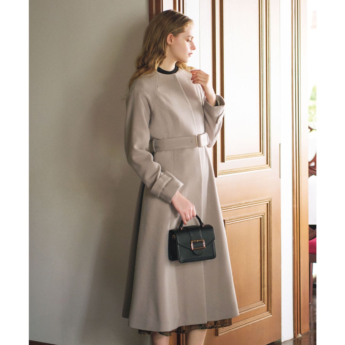 ノエラ NOELA ファートリム2WAYロングコート （チャ） -靴