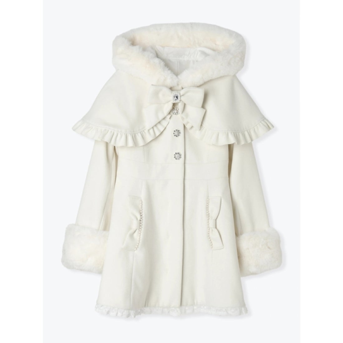 ノエミー NOEMIE ドーリーフードケープフレアコート （ピンク） -靴