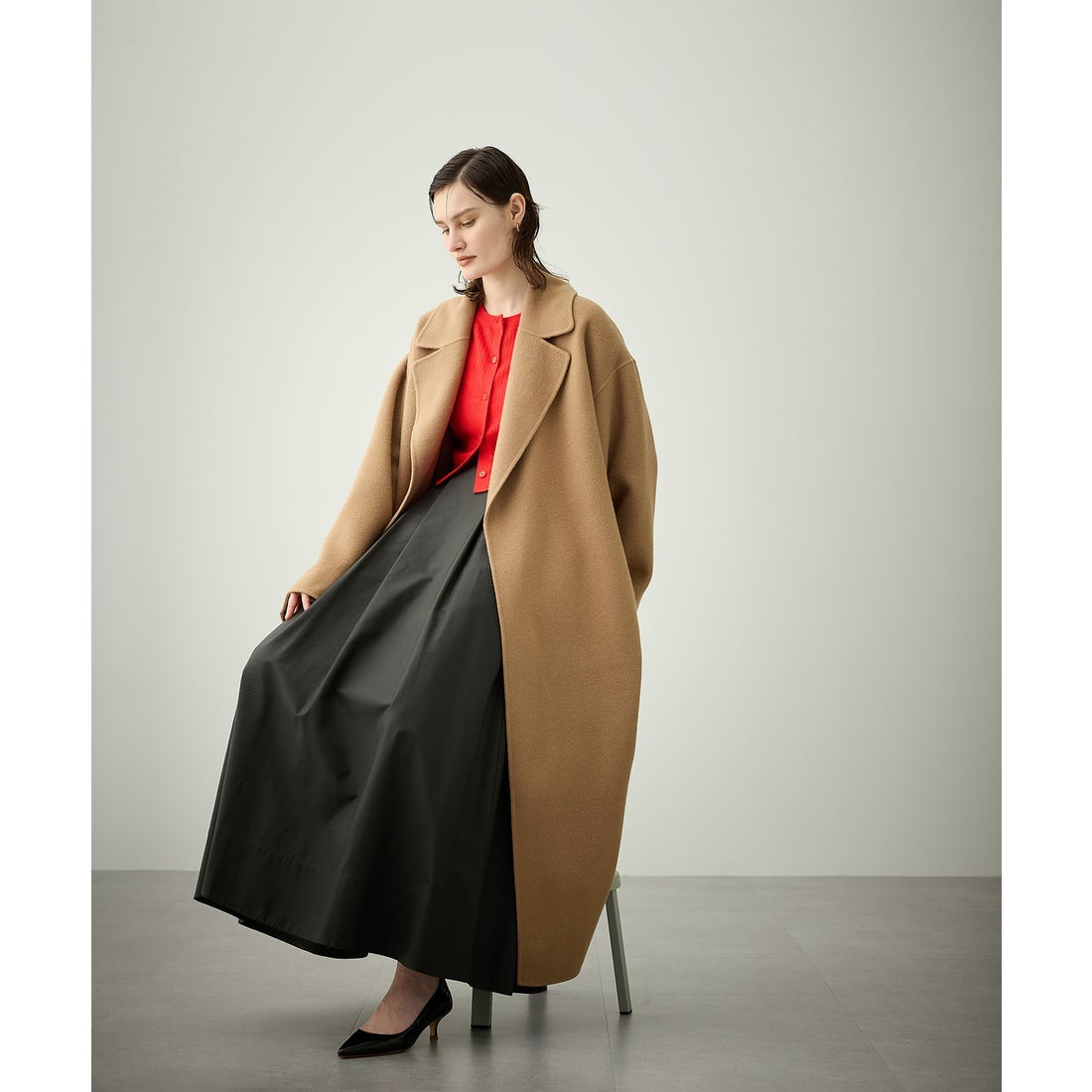 ノーク N.O.R.C ウールメルトンロングリバーコート （ブラック