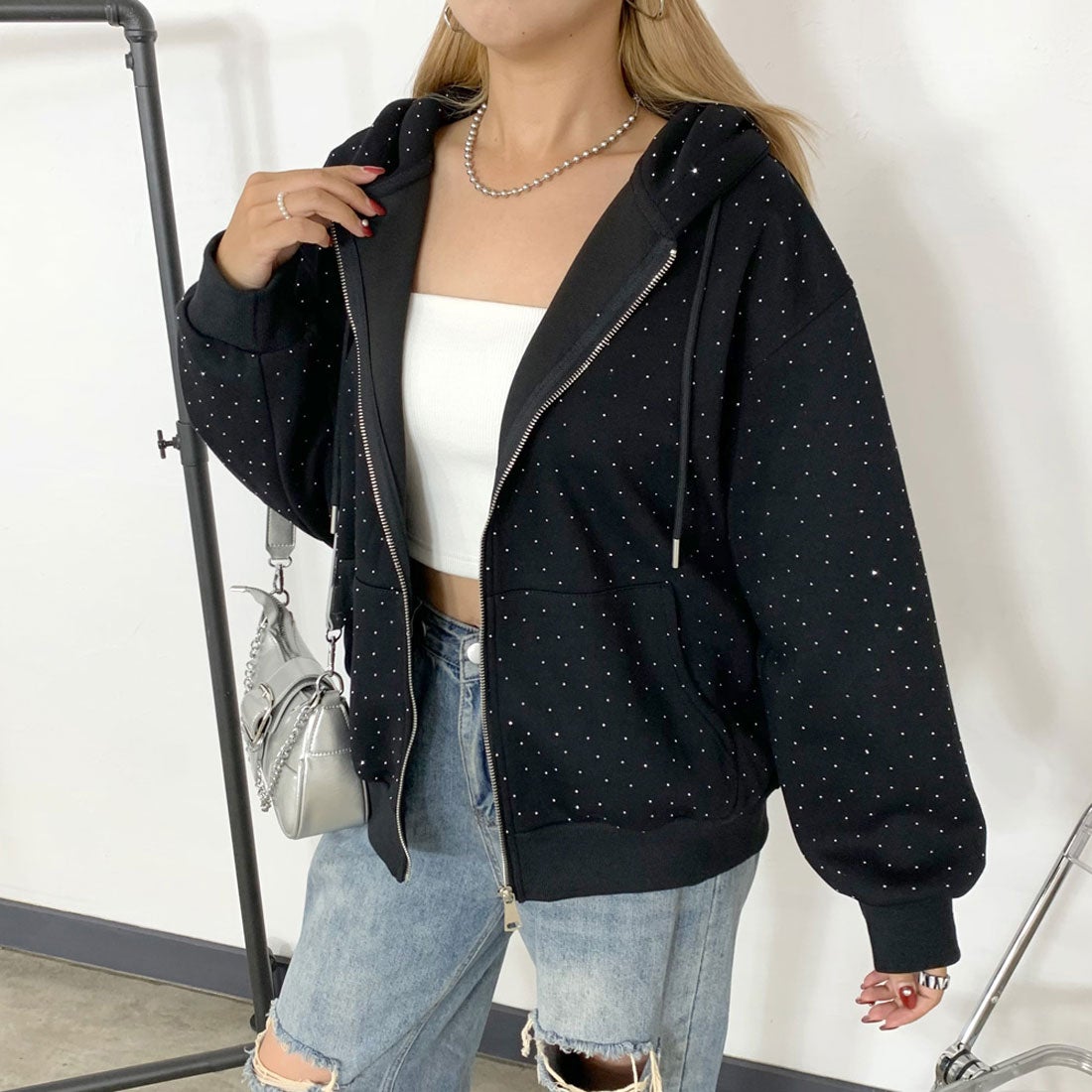 ノンヘッジ non-hedge ストーンZIPパーカー （オフホワイト