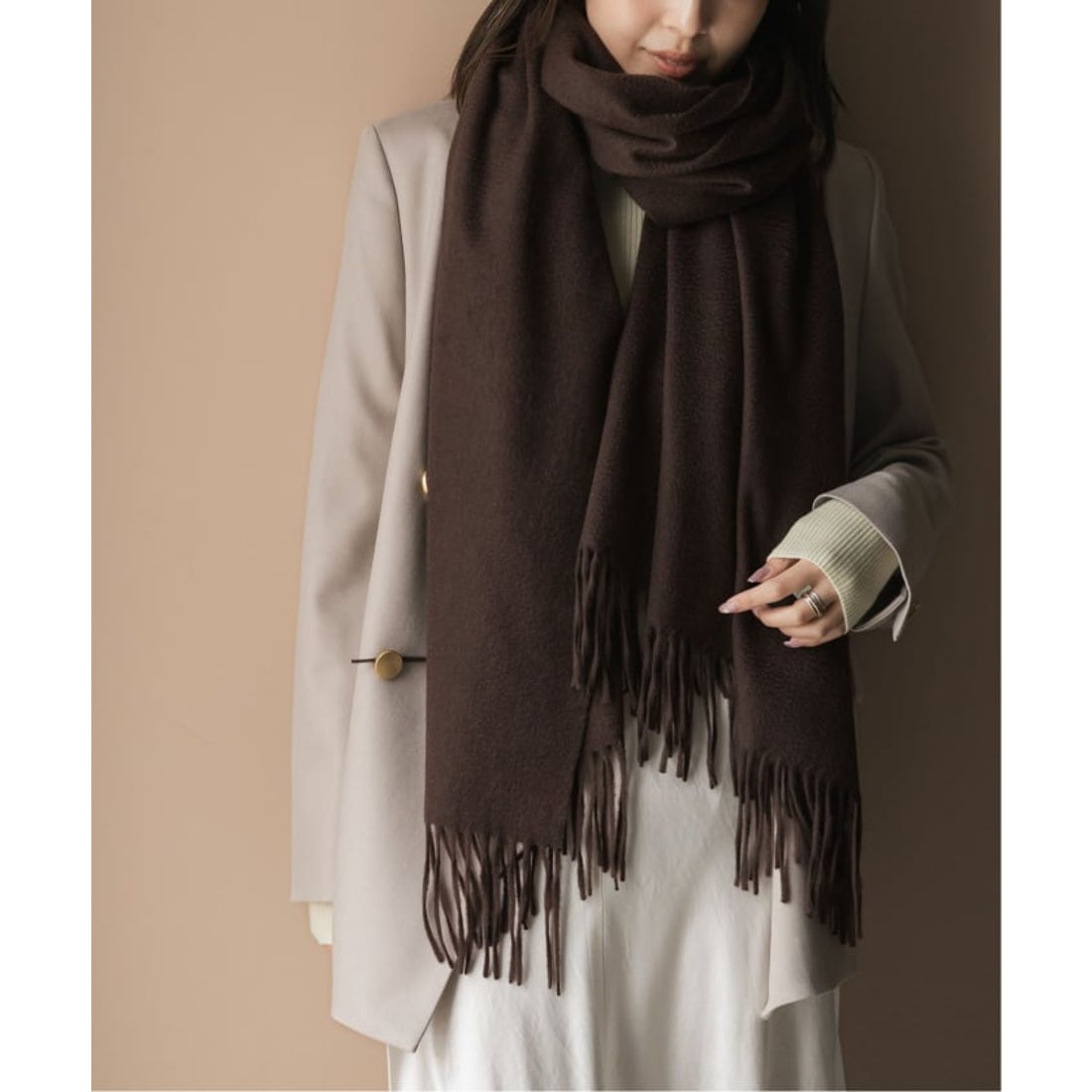 ノーブル NOBLE 《追加2》オリジナルカシミヤストール （サックス