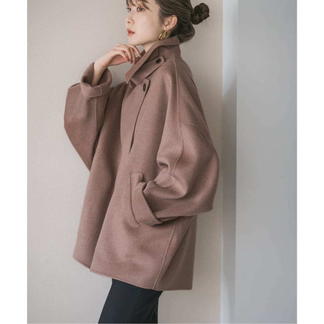 ノーブル NOBLE Super160s リバードルマンショートコート （ベージュ