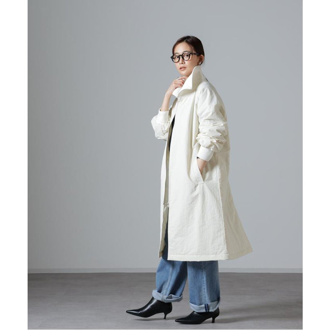 ナノ・ユニバース NANO universe 撥水加工・機能中綿 ジップアップリブ