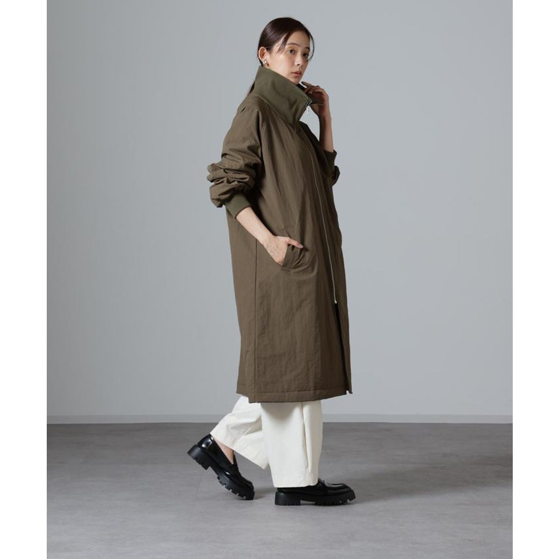 ナノ・ユニバース NANO universe 撥水加工・機能中綿 ジップアップリブ