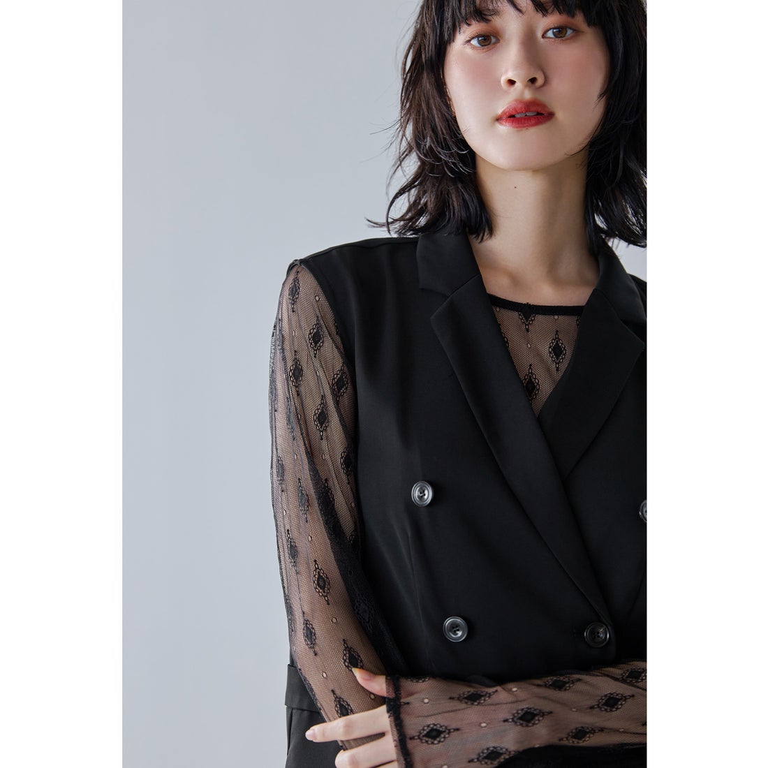 ニアナ niana テーラーカラーオールインワン 2点セット パンツドレス