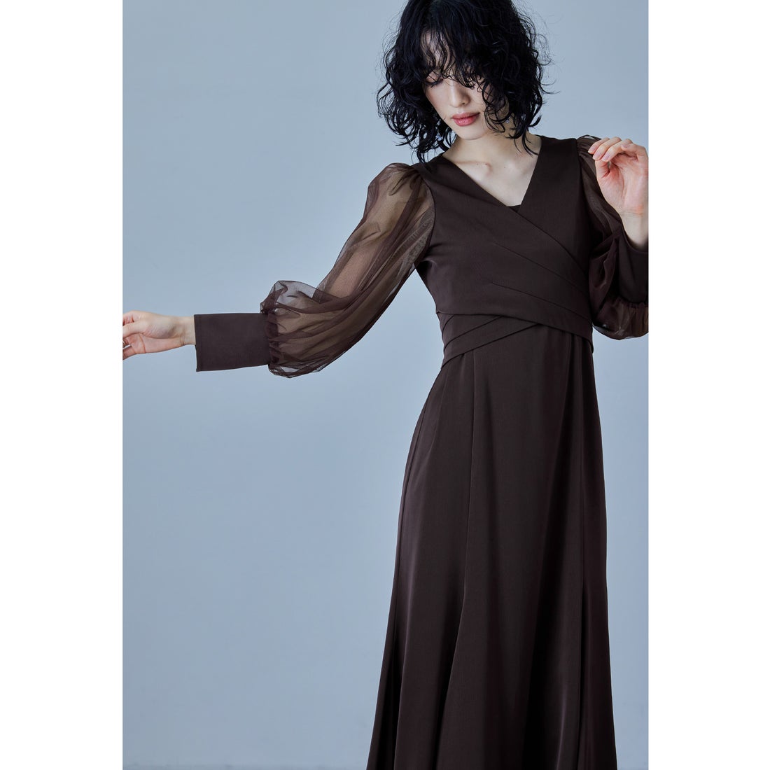 ニアナ niana クロスデザインブラウスセットドレス 結婚式 パーティー