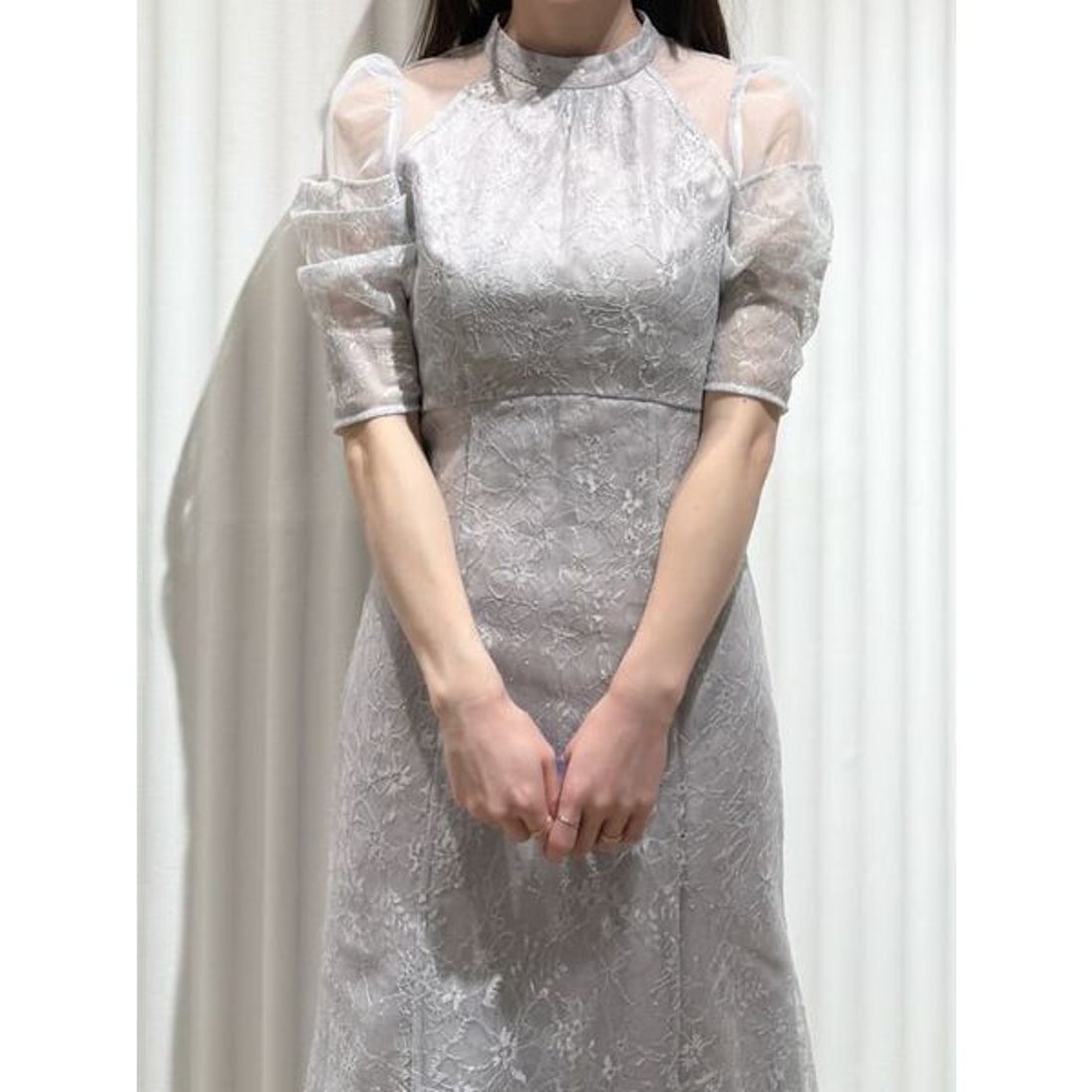 スナイデル SNIDEL スパンコールレースドレス （LGRY） -靴