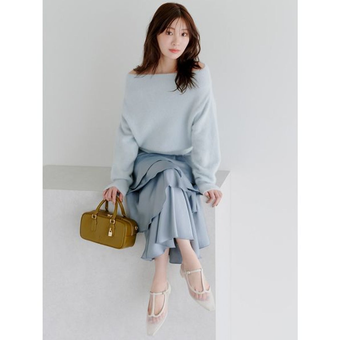 スナイデル SNIDEL フォックスアルパカオフショルプルオーバー （WINE